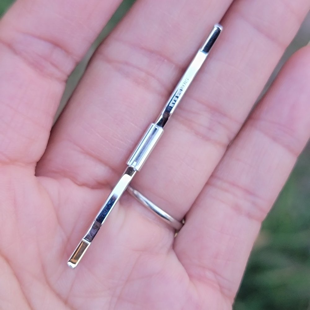 Solid 925 Sterling Silver Double Sided Tie Clip T… - image 3